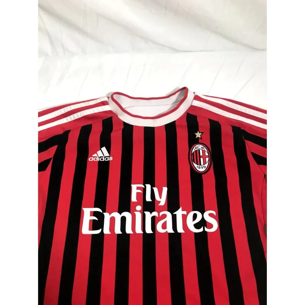 Adidas Climacool AC Milan Jersey Youth sz Medium Red - Picture 4 of 9